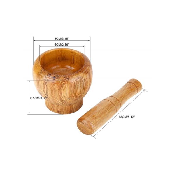 100% Natural Bamboo Mortar And Pestle Set Antimicrobial Customized Size