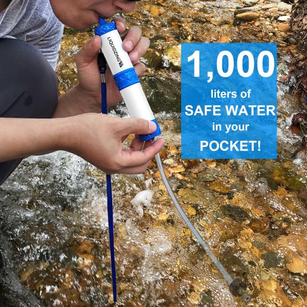 Mini UF Camping Life Straw Replacement 0.01 Micron Side Flush 4000L