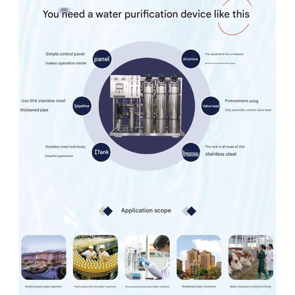 250LPH 2xSS304 Tanks Commercial RO Purified Drinking Water Filtration System