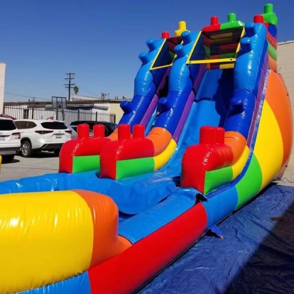5-10 Passenger Inflatable Water Slide Pool Rental with Rainbow Pool and Slide Package