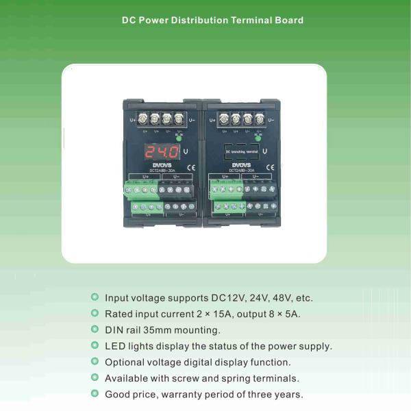 Digital Display DC 24V 8 Ways Power Source Wiring Distribution Splitter Terminal Blocks Breakout Board