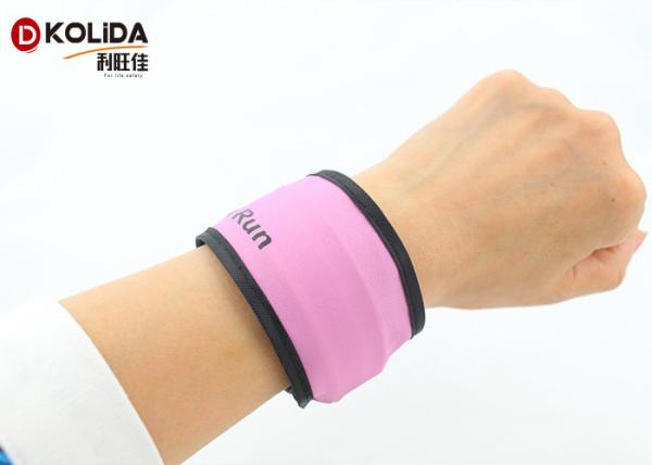 Night Reflective Belt Strap Flashing Led Safety Armband Pink / Blue For Running