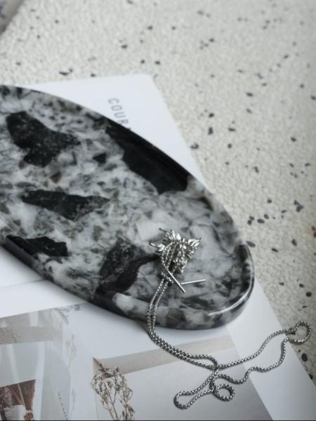 Bulgari Crystal Black Marble Tray Brazil Handcrafted Luxury For Timeless Elegance