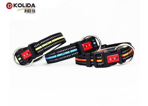 Nylon Reflective Dog Collar 4 Size, Adjustable with Green Blue Orange Colors