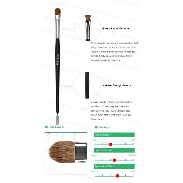 Pure Sable Hair Eye Shadow Luxury Makeup Brushes Round & Flat