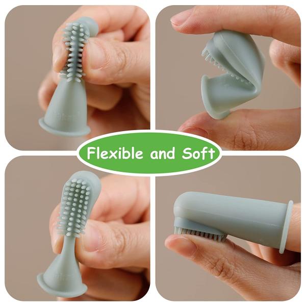 OEM ODM Infant Finger Toothbrush 360 Degree Silicone Finger Toothbrush For Newborn Babies
