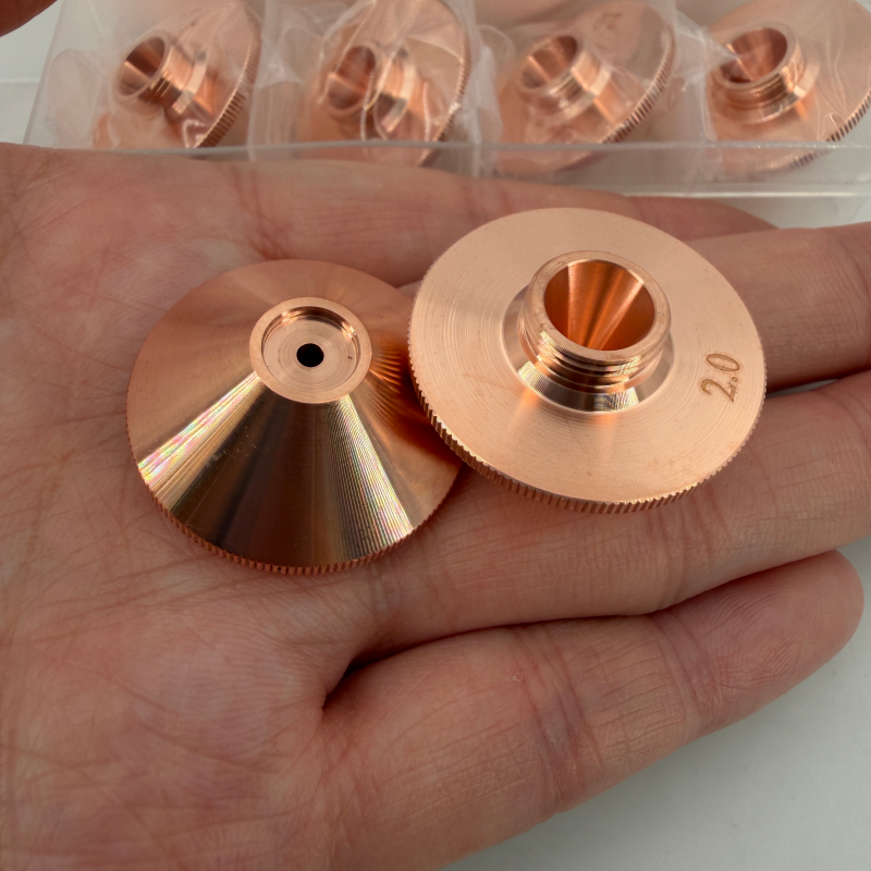 Premium D32 Laser Cutting Nozzle , High-Purity Copper Single & Double Layer Nozzle for Fiber Laser Cutting Machine , Chrome-Plated CNC Cutting Consumable