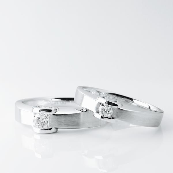 Artistic Groove Design Contracted 18k Wedding Couple Rings