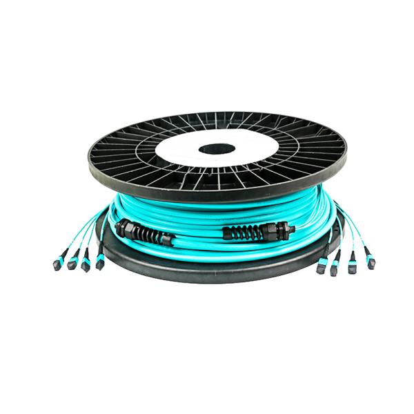Yellow 3D Tested 96 Fiber MTP MPO Cable , Fiber Optic Cable Assemblies