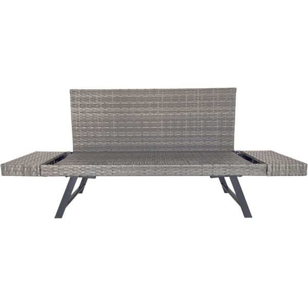 Factory Wholesale Garden Furniture Outdoor Wicker Rattan Furniture Functional Lounge Chair Armrest Movable Garden Bench