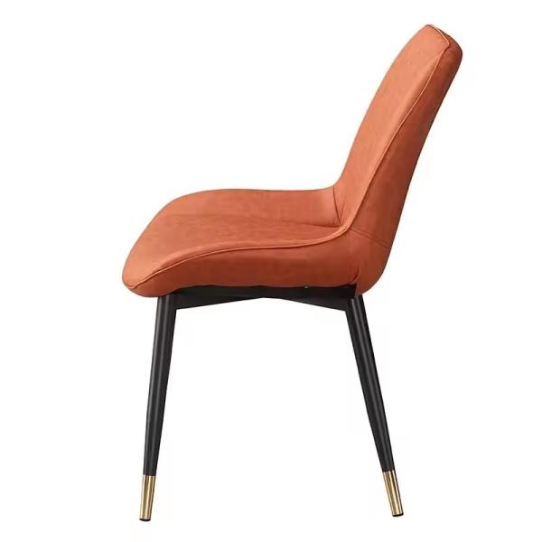 Modern PU Leather Dining Chair with Metal Frame for Hotel Home