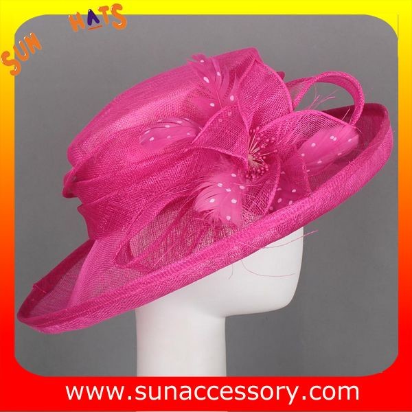 New design elegant sinamay Church hats for girls ,trendy Sinamay wide brim church hat from Sun Accessory