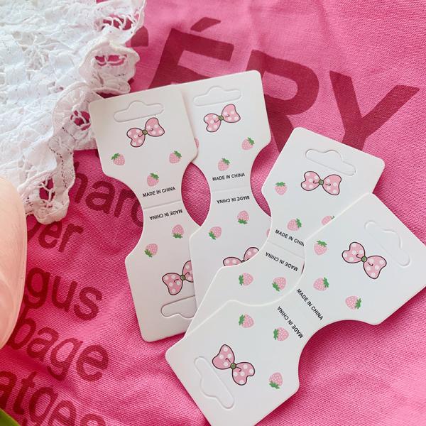 Strawberry Bow Hair Tie Display Cards 100pcs Bulk Pack