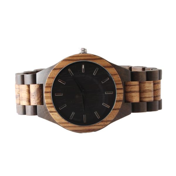 Wooden Strap Most Accurate Quartz Watch Oem Logo Handmade Round Case Shape