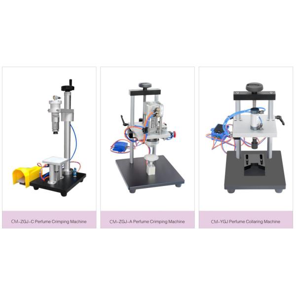 Small Portable Desktop Pneumatic Perfume Capper Collaring Machine Stainless Steel
