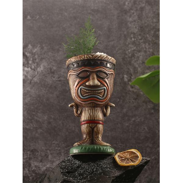 Canecas criativas de cerâmica tiki caneca de coquetel havaiana de porcelana cerveja caneca de vinho utensílios para beber