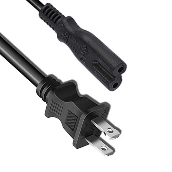 US Plug IEC320 C7 Cable NEMA 1-15P ,  7A 10A 125V 2 Prong AC Power Cord
