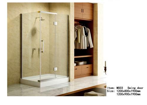 Square Acrylic Tray Corner Shower Enclosures , Three Panels Glass Shower Enclosure