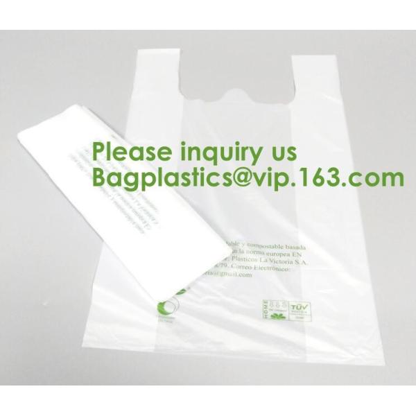 Eco friendly EN13432 Ok home compost certified 100% biodegradable compostable plastic T-shirt vest bag for shopping