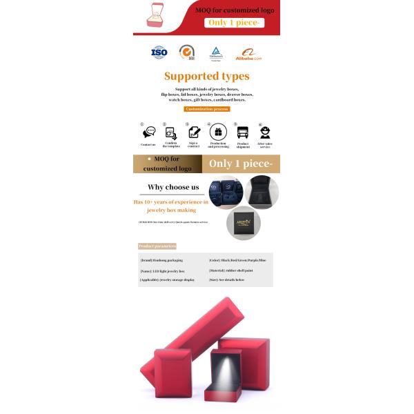 Custom Logo White Light Velvet Jewelry Box for Stud Earrings Necklace Bracelet Packaging