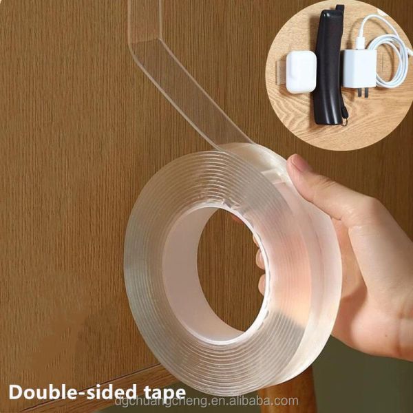 High Quality Strong Sticky Transparent Adhesive Tape Masking Cuttable Double Stick Heavy Duty Nano Grip Tape Household Office