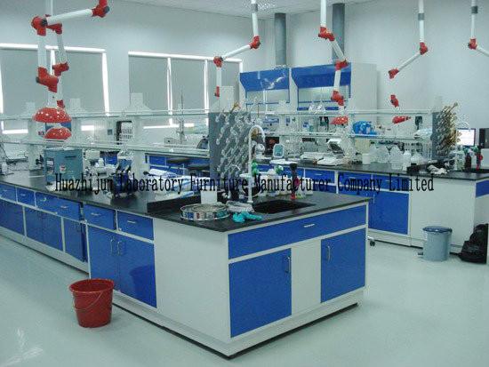 Hospital Cold Rolled Steel Lab Bench , Waterproof Island Table For Laboratory