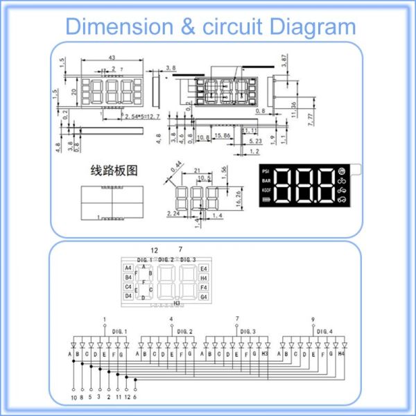 Original Factory Custom 7 Segment LED Display Arduino Super bright Car Pumps 7 Segment Custom Led Display Full color Customized Seven Segment Led Indoor Use