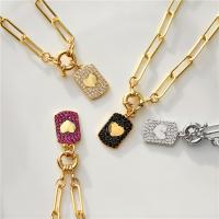 L'or de Diamond Zircon 18k a plaqué le foulard pendant de chaîne à maillons de trombone de coeur de collier