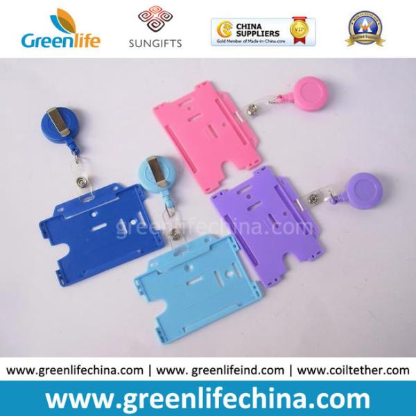 Customized Colors Horizontal Oversized Hard Plastic Badge Card Holder