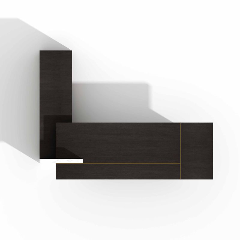 Stone Series Executive Desk Office Desks With Brass Inlay & Sintered Stone Legs