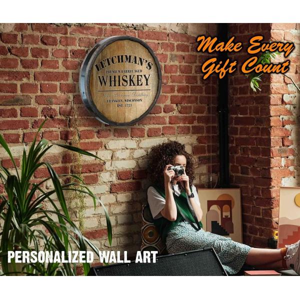 Varnishing Printing Handling Wooden Barrel Wall Decoration Bar Sign for Wine and Beer