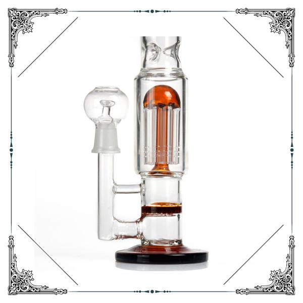 Tobacco Smoking Water Pipe Heady Dab Oil Rig 8 Arms Perc 12 Inches