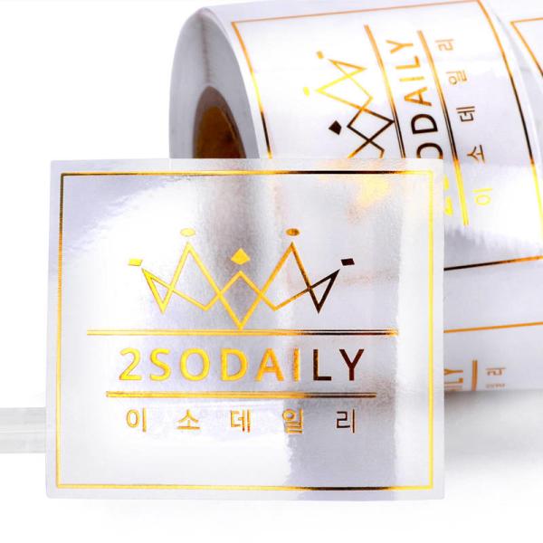 Gold Foil Logo Transparent Vinyl Sticker Die Cut  FSC certificated