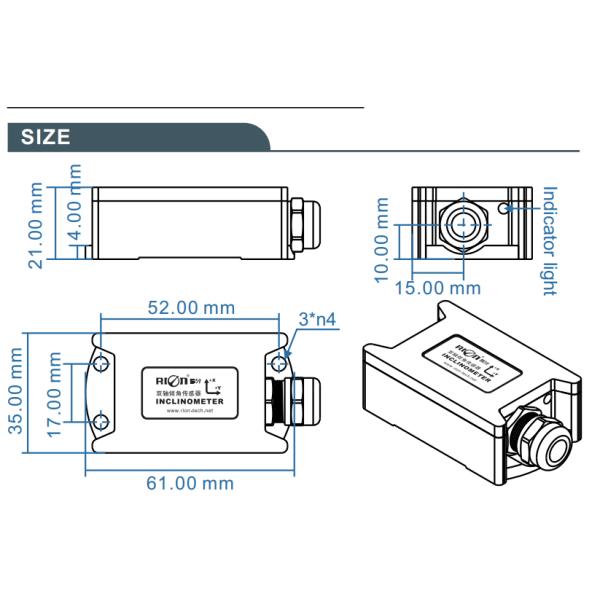 IP67 Single Axis Tilt Angle Sensor For PV Solar Tracking