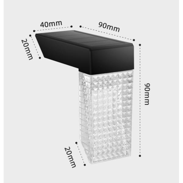 Outdoor Garden Lawn Step Wall Sconce LED Solar Decor Lights with IP65 Waterproof