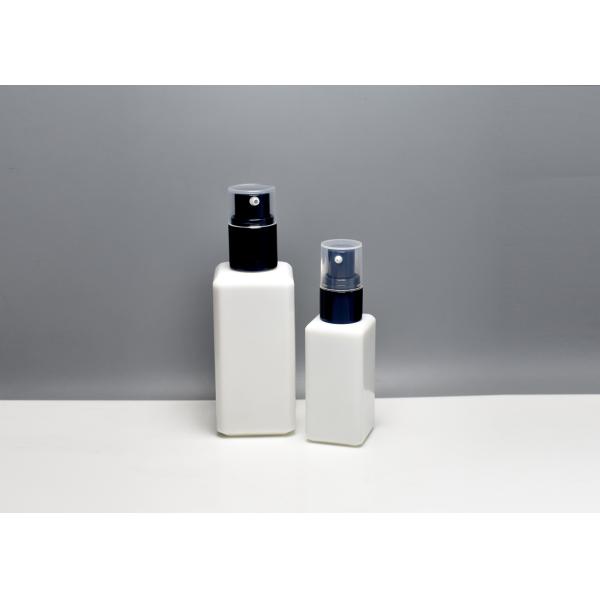 Custom Wholesale 50ml 120ml Square Opal White Glass Bottles With Treatment Pump, Cosmetic Packaging Glass Bottles