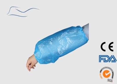 Blue Disposable Protective Sleeves , Plastic Arm Sleeves With Elastic Cuff
