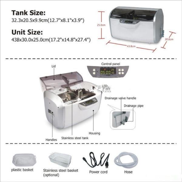 стиральная машина зубоврачебного стерилизатора автоклава 6L ультразвуковая