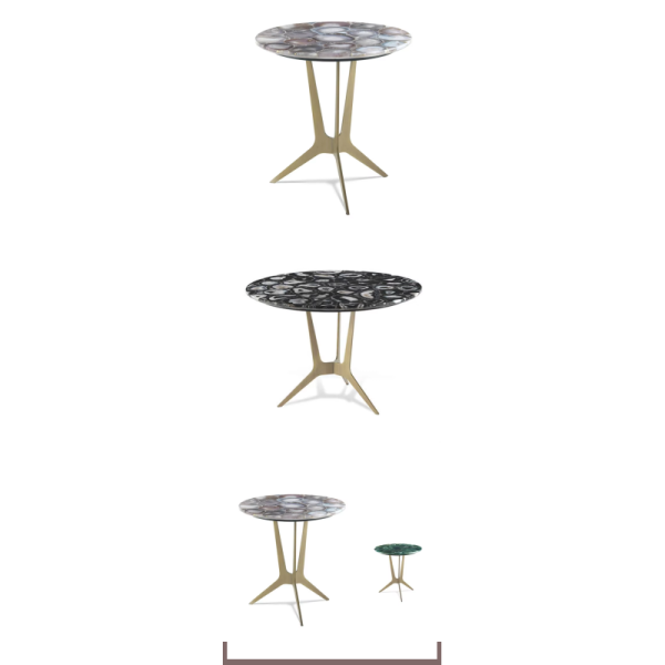 MOYI Contemporary Luxury Round White Coffee Table With Gold Frame Modern Home Furniture Living Room Marble Coffee Table