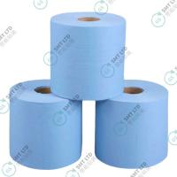 Papel de limpieza de manchas de aceite absorbente para descontaminación de color azul blanco 25*38 Papel industrial sin polvo de rodillo grande