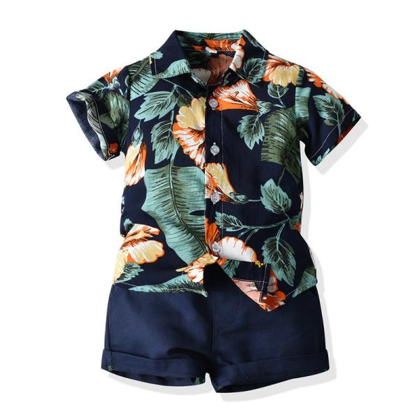 Short Sleeved Children's Outfit Sets Summer Shorts Cotton Kids Clothing
