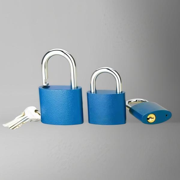 Rarlux 38-75mm Padlock Iron Body Best Padlock Blue Plastic Painted Surface Iron Padlock with Brass Keys or Iron Keys