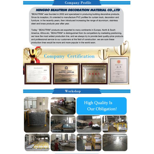 Custom 304 316L Stainless Steel Tile Trim Profiles 6mm 8mm 10mm Height