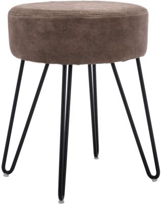 Decorative Round Modern Ottoman Stool With Metal Legs For Living Room Bedroom