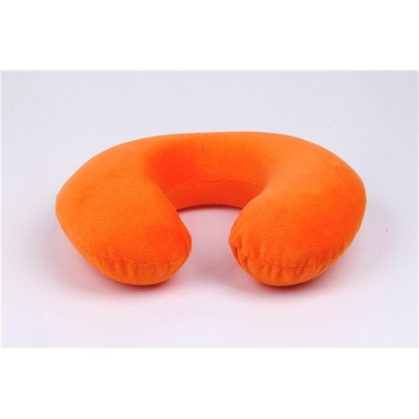 Orange Travel Neck Pillow Embroidery Memory Foam For Car Flight