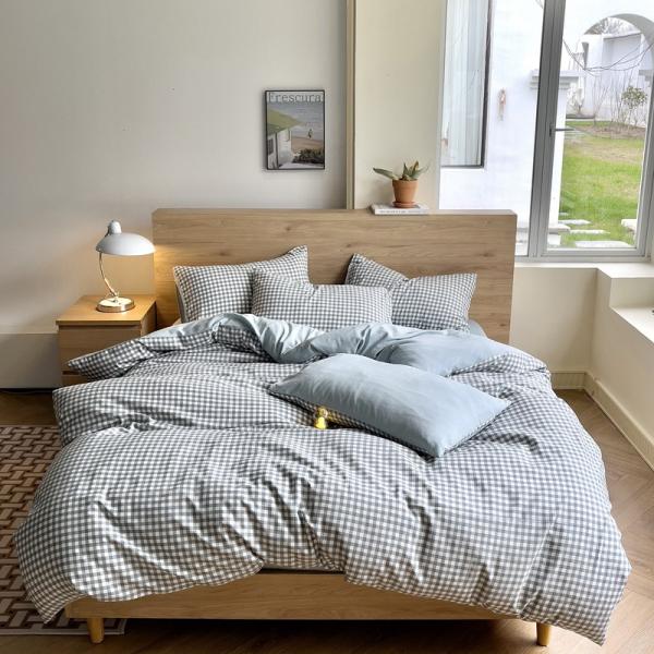 Estilo retro tablero de ajedrez Líneno Cubierta Cubierta Set de sábanas para un aspecto elegante y atemporal