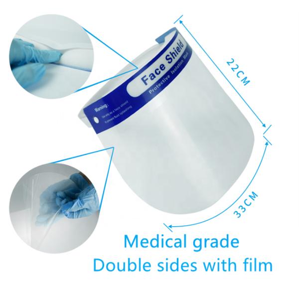 Plastic Clear Pet Anti Splash Protective Face Shield For Medical Use
