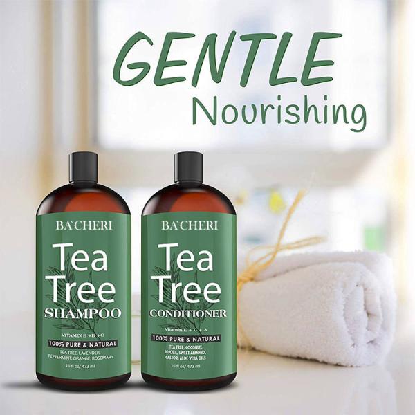 470ml le shampooing et le conditionneur d'arbre de thé de la vitamine C +E place les cheveux endommagés par réparation naturelle organique