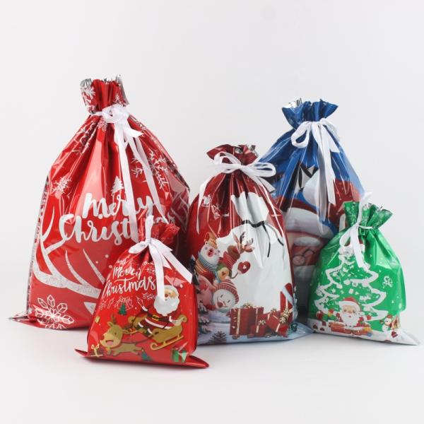 Recycled Materials Custom Digital Printing Foil Plastic Christmas Gift Packaging Bags