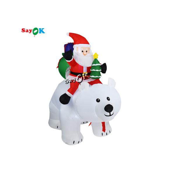 6 Feet Xmas Inflatable Holiday Decorations Yard Lawn Blow Up Santa Claus Rides Polar Bear